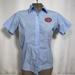 Jersey Mikes Subs Employee Uniform Light Blue Button Up Work Shirt Women's SMALL